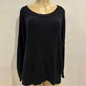 Miracle Black Cotton Oversized Sweater Sz S / M Loose